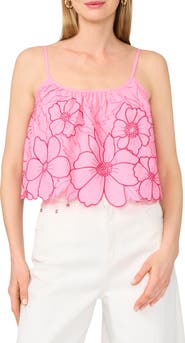 Parker Floral Embroidery Tank