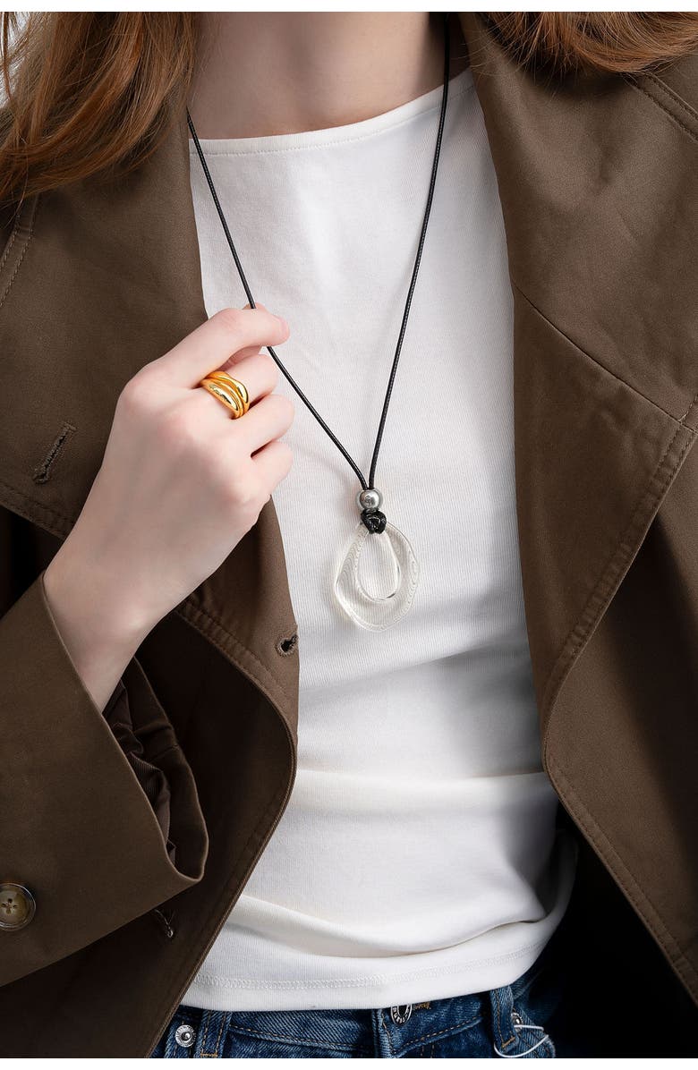 Zynnia Collective See Through Sphere Cord Necklace, Alternate, color, Silver