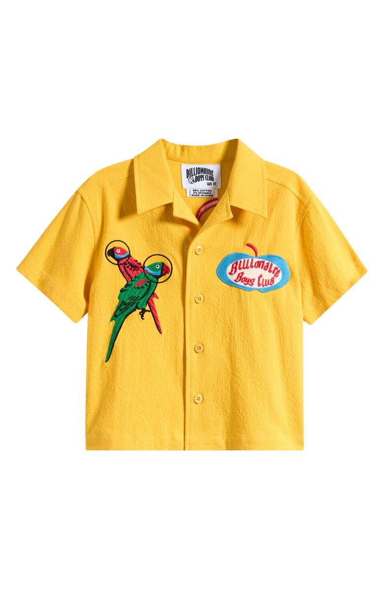 Billionaire Boys Club Kids' Honeycrisp Stretch Cotton Button-Up Shirt, Main, color, Freesia