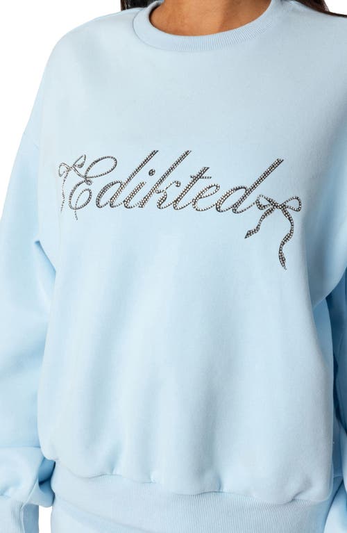 Shop Edikted Super Oversize Crewneck Sweatshirt In Light-blue