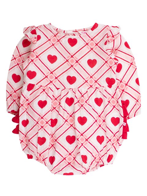 Cotton Gauze Long Sleeve Flutter Bubble Romper