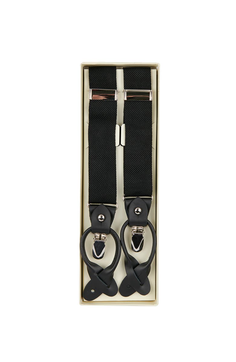 Brooklyn Brigade Men's Solid Web Adjustable Suspenders, Alternate, color, Black