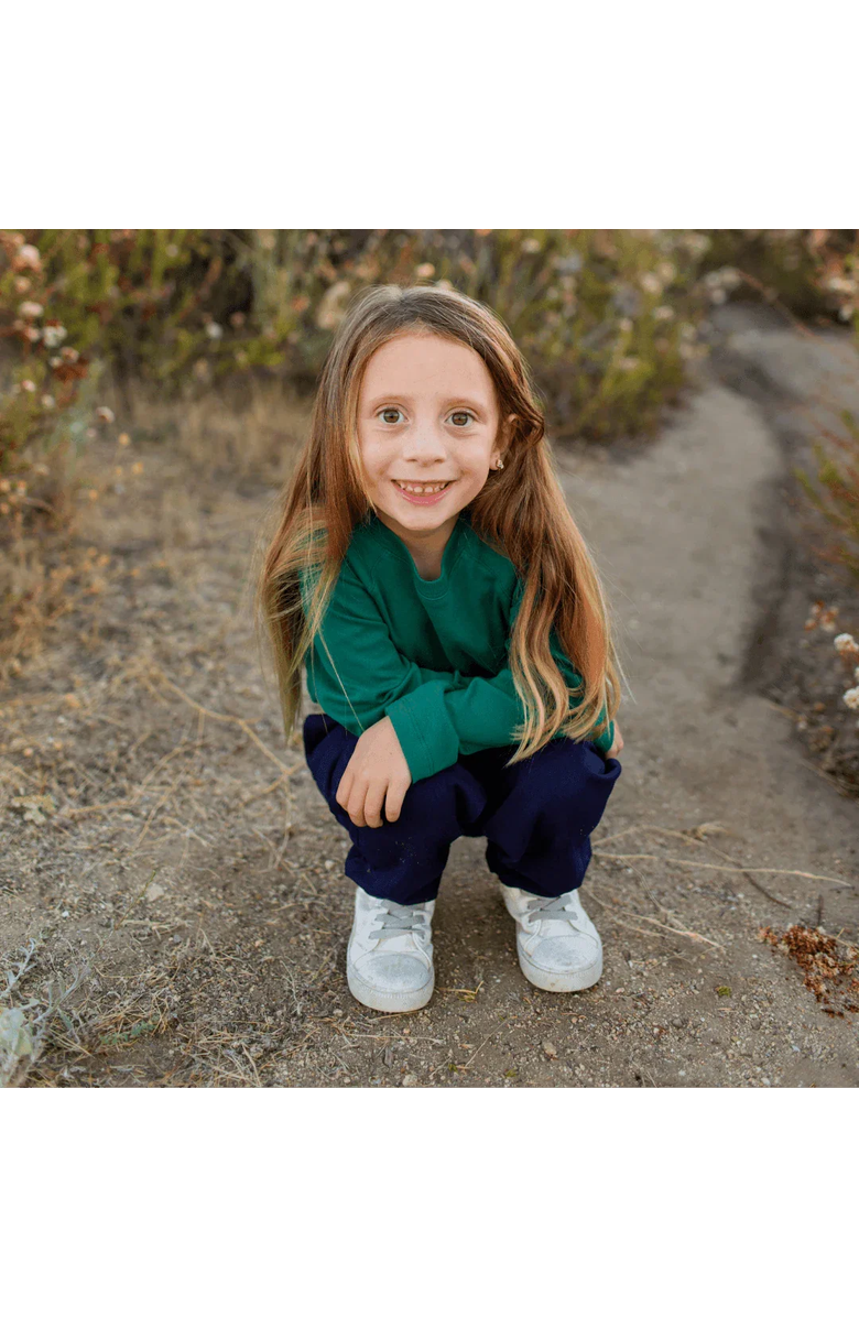 Jackalo Kids’ River Organic Cotton Long Sleeve T-Shirt, Alternate, color, Hunter Green