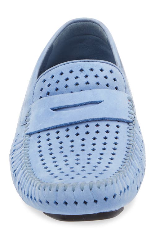 Robert Zur Flyer Perforated Driving Shoe In Sapphire