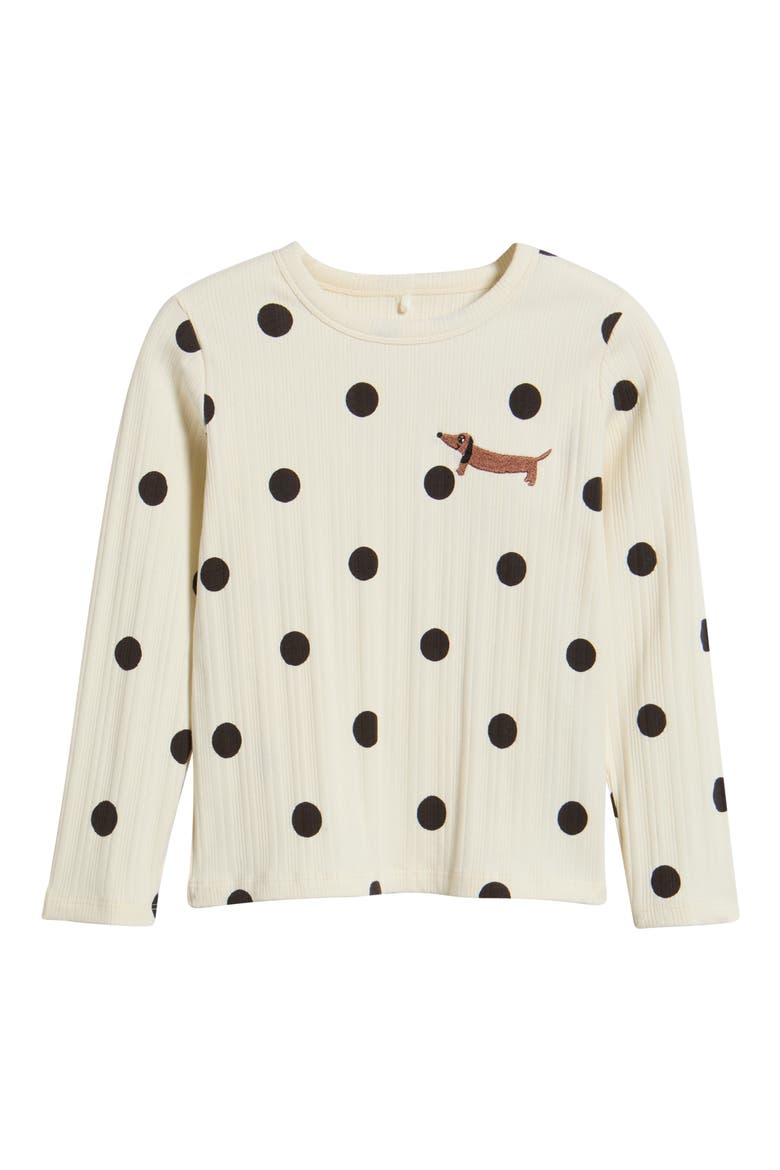 Kids' Dog Long Sleeve Top, Main, color, OFF WHITE