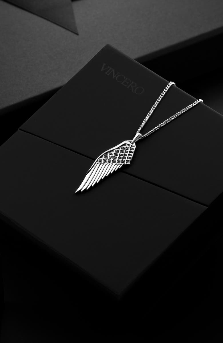 Vincero Men's Wing Pendant Necklace, Alternate, color, Sliver