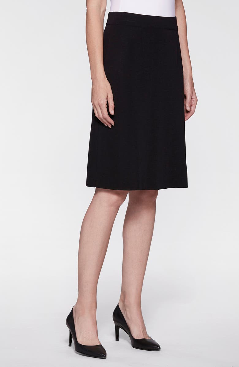 Misook Straight Knit Skirt, Alternate, color, Black