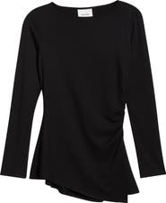 Reformation Margot Asymmetric Peplum Knit Top