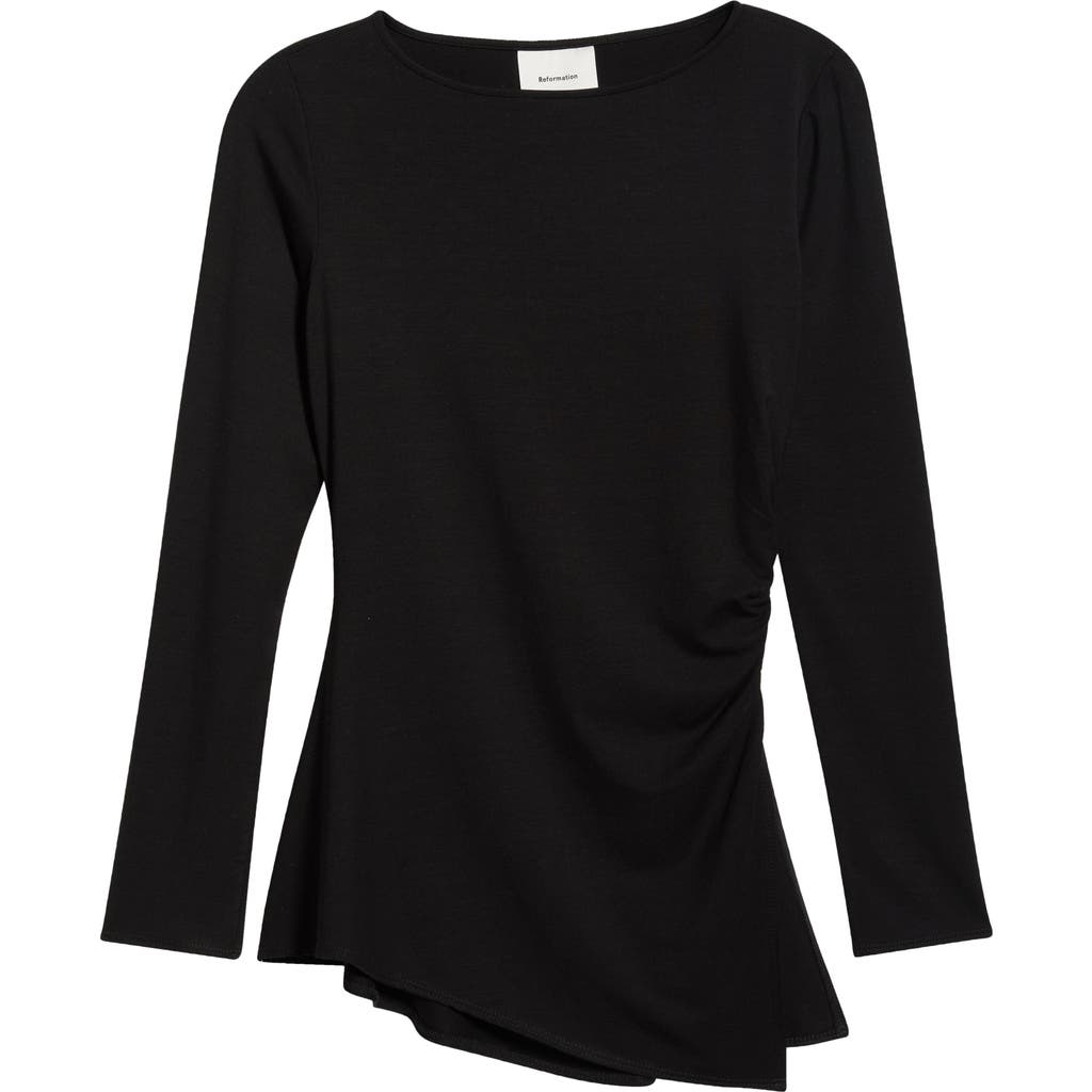 Reformation Margot Asymmetric Knit Top in Black at Nordstrom, Size X-Small