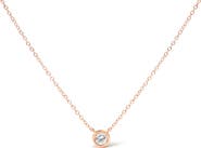 Haus of Brilliance 10K Gold 1/5 Cttw Diamond Bezel-Set Solitaire Pendant Necklace