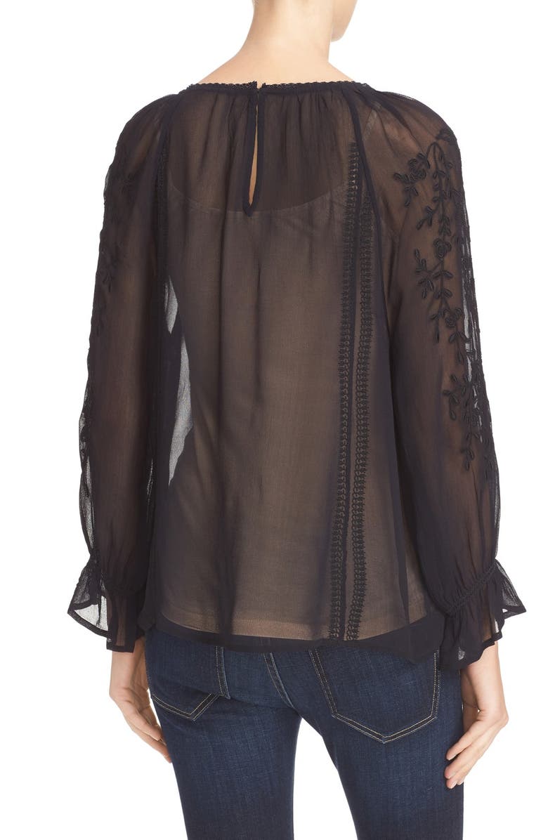 Joie Metta Embroidered Peasant Blouse, Alternate, color,