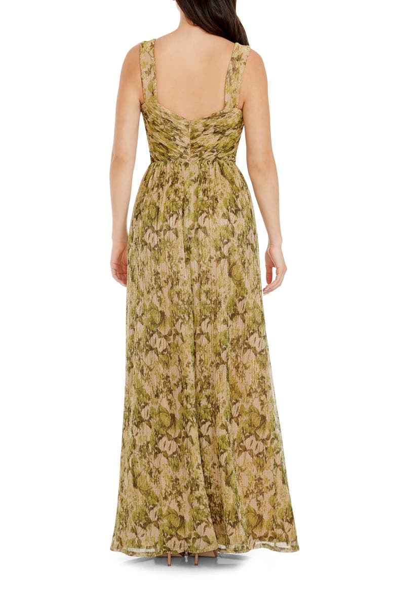 Mirabella Cutout Evening Gown, Alternate, color, LIME GREEN MULTI
