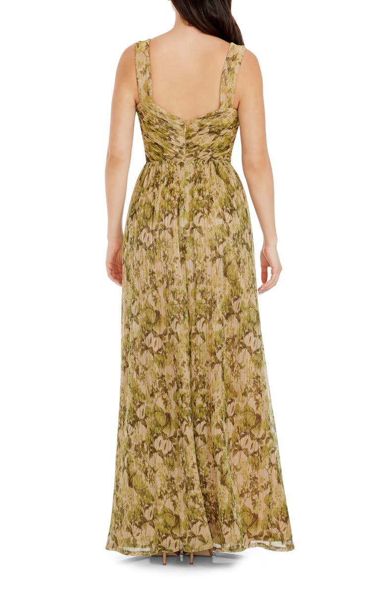 Dress the Population Mirabella Cutout Evening Gown, Alternate, color, Lime Green Multi