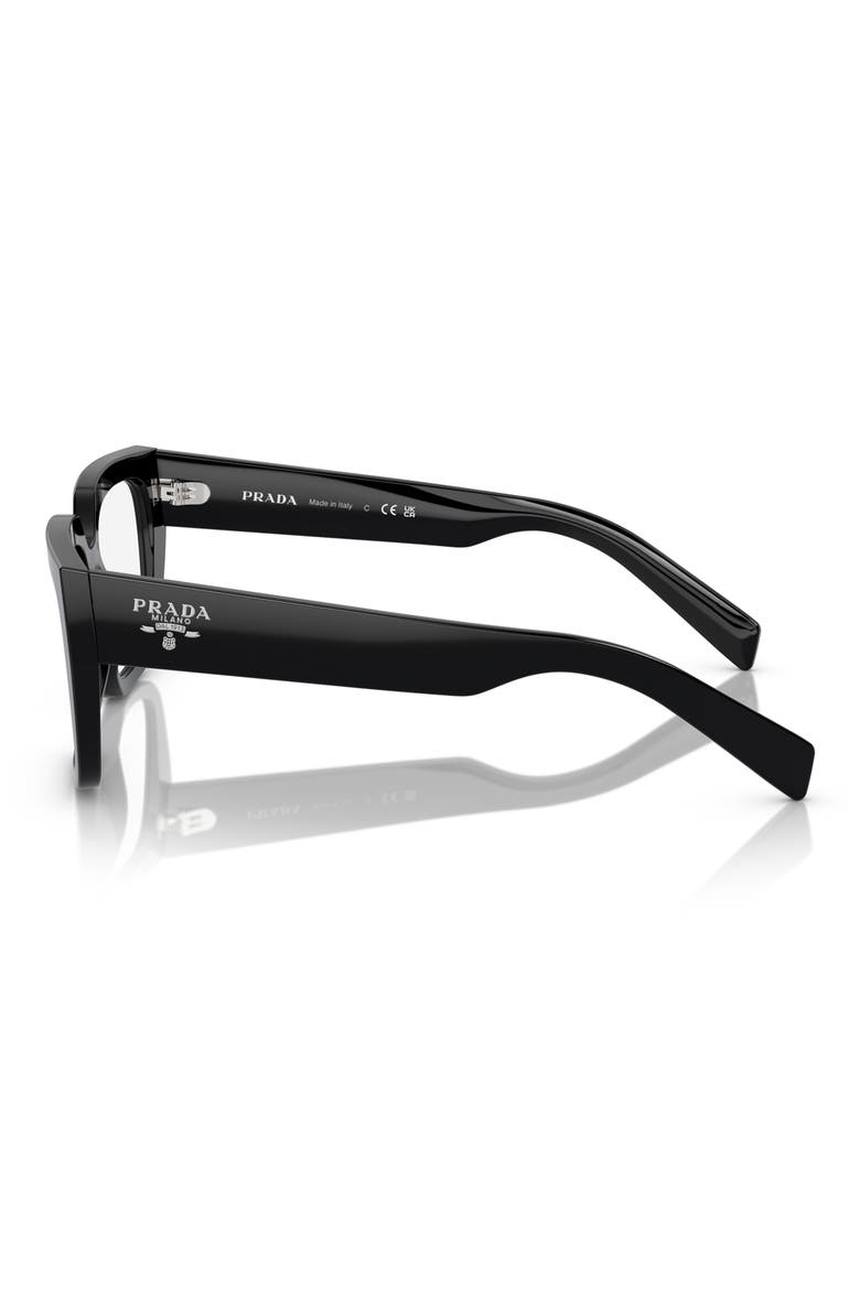 52mm Square Optical Glasses, Alternate, color, BLACK