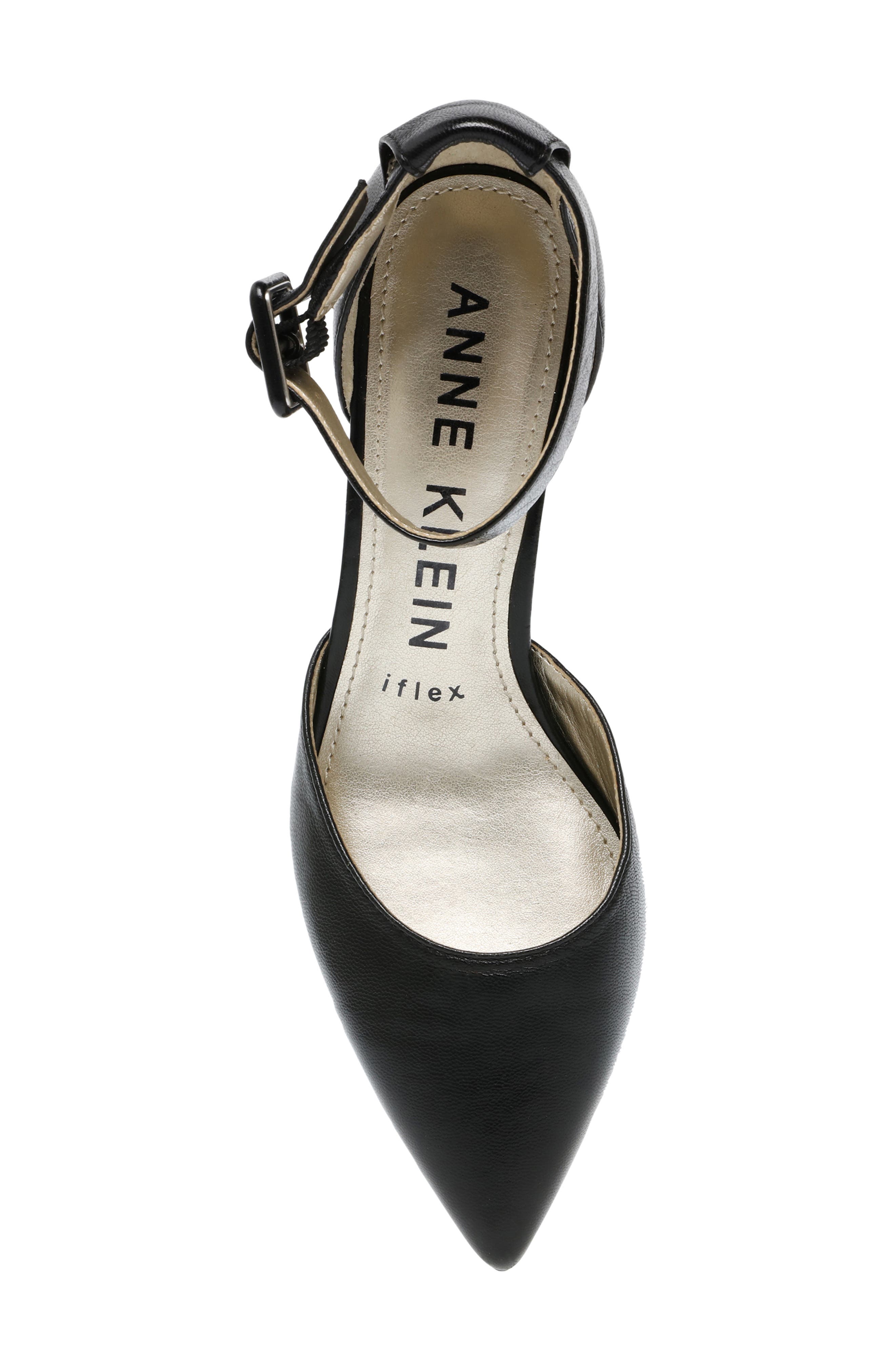 Anne Klein Fabulist Ankle Strap Pump, Alternate, color, Black Leather