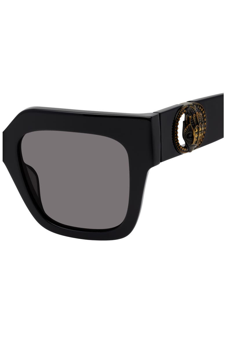 50mm Square Sunglasses, Alternate, color, BLACK/ SMOKE