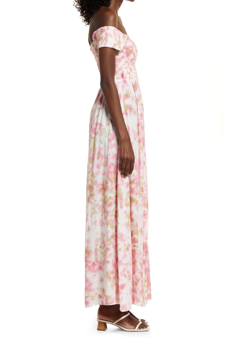 Leia Off the Shoulder Maxi Dress, Alternate, color, PINK MULTI