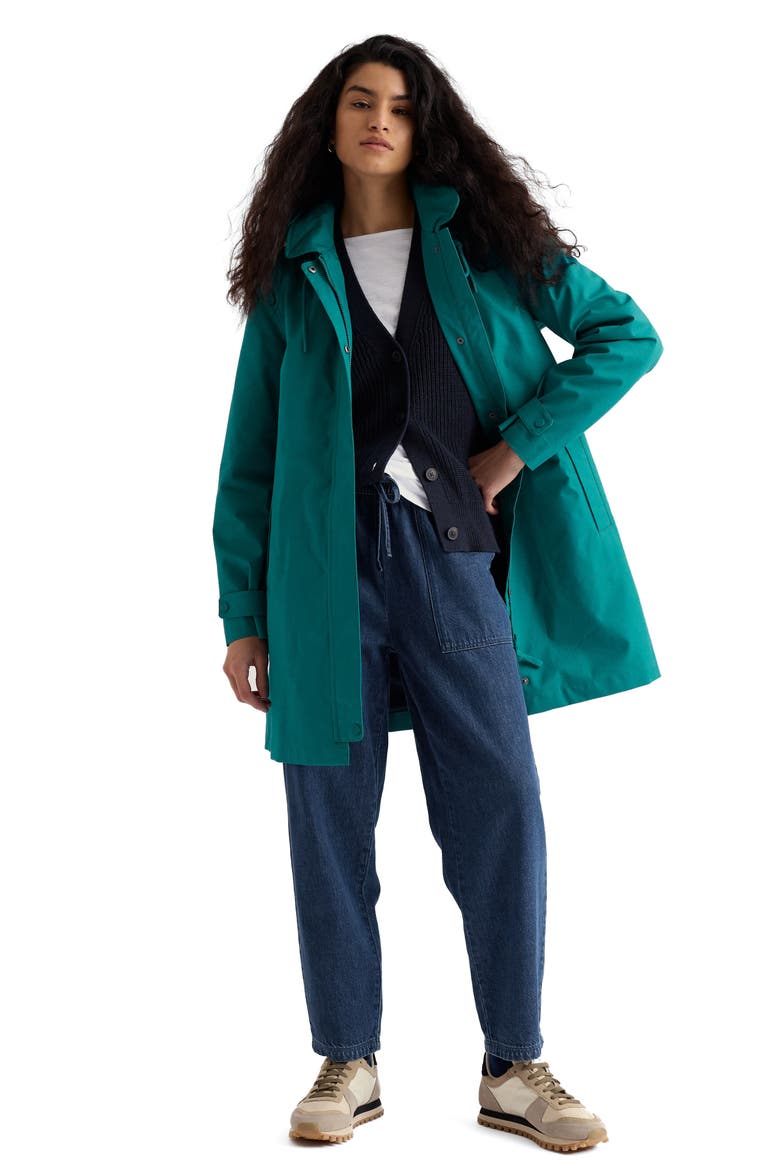 Cloudburst Waterproof Organic Cotton Coat, Alternate, color, DEEP DIVE