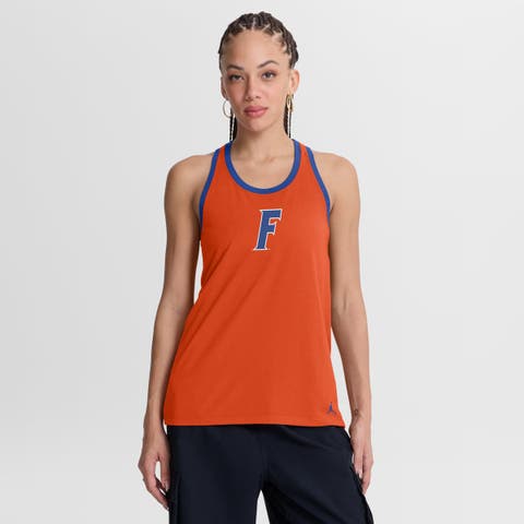 Women's Jordan Brand Orange/Royal Florida Gators Tri-Blend Dri-FIT Racerback Tank Top