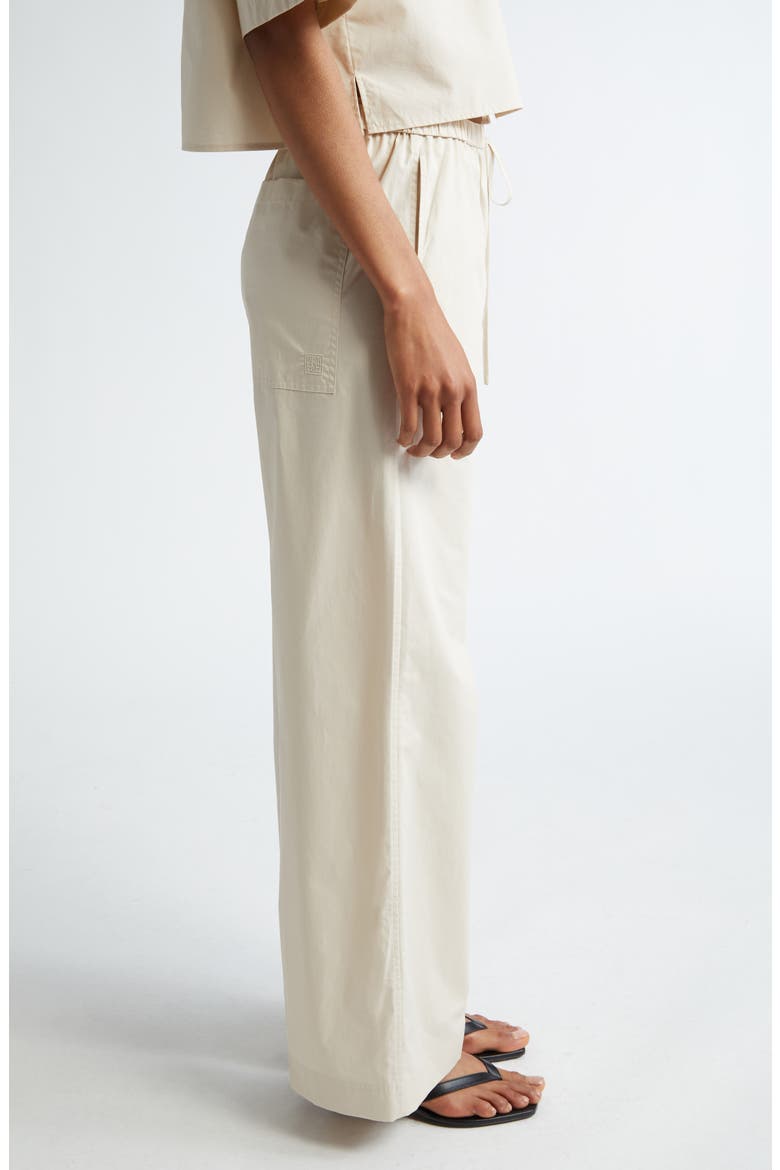 Organic Cotton Poplin Drawstring Pants, Alternate, color, STONE