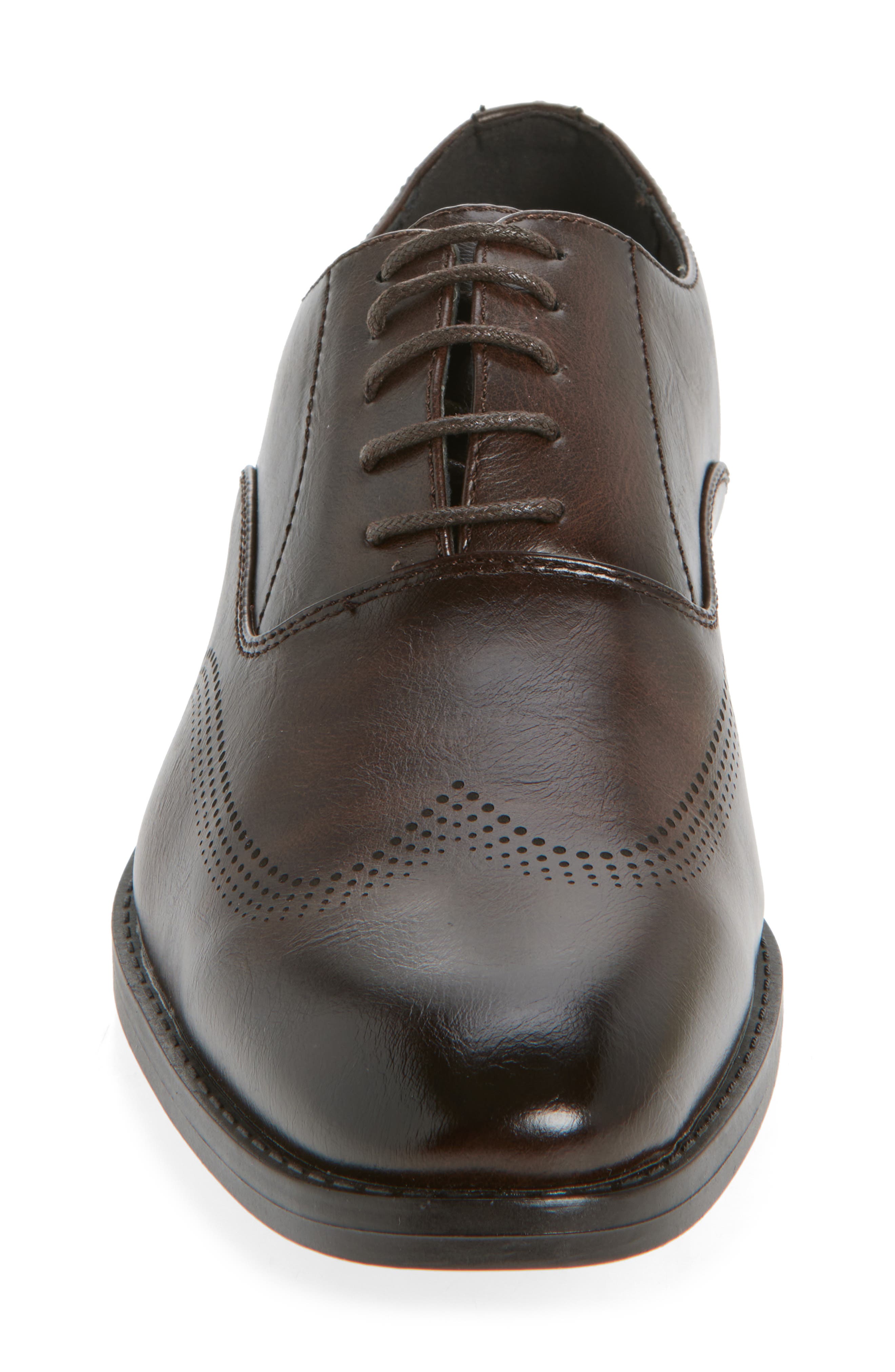 GEOFFREY BEENE Faux Leather Oxford, Alternate, color, Brown