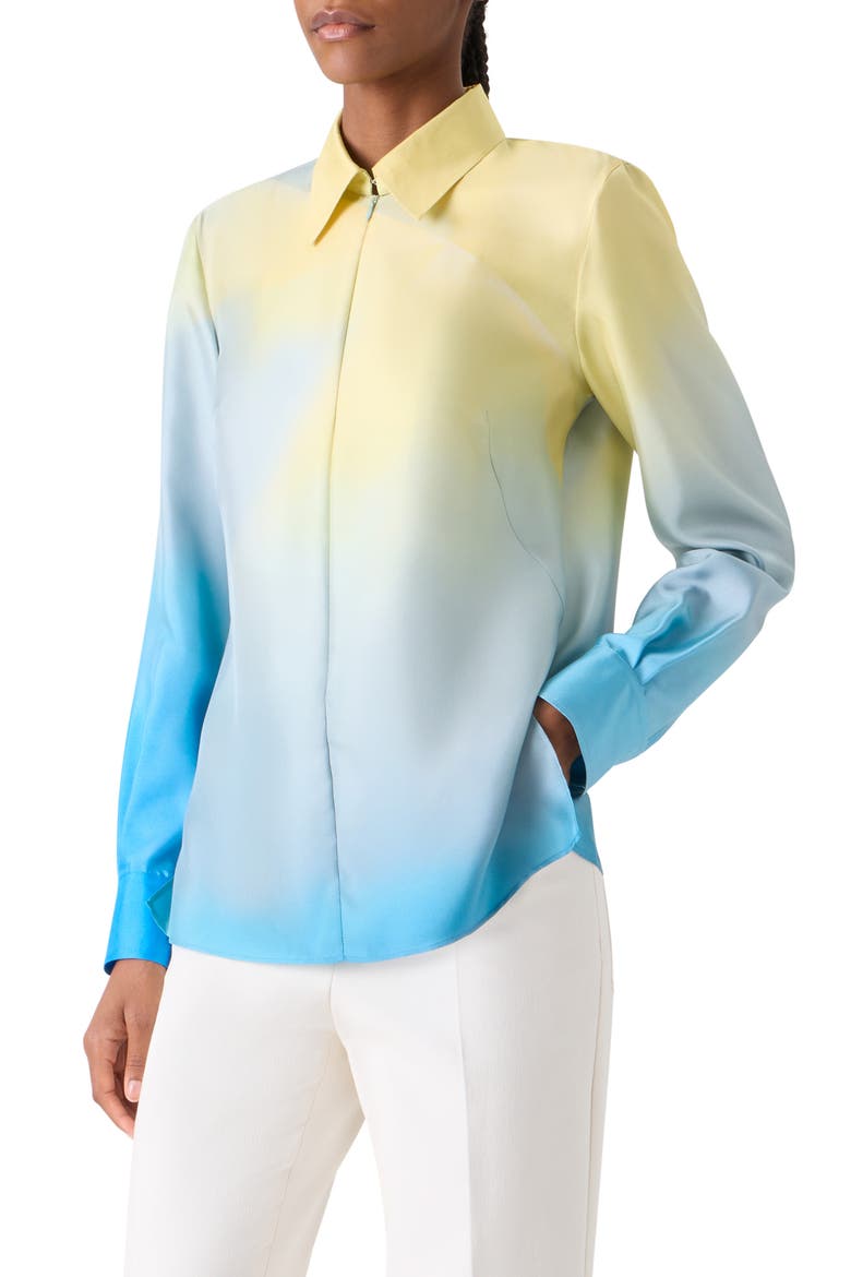 Sunbeam Silk Twill Top, Alternate, color, BLUE MULTI