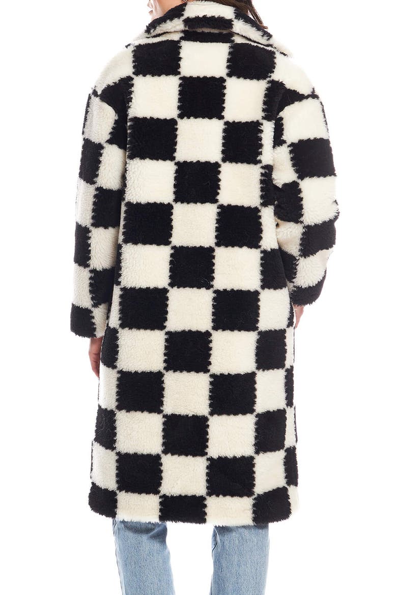 Checkmate High Pile Fleece Longline Coat, Alternate, color, MULTI