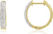 The Lovery Fine Jewelry Three Row Diamond Hoop Earrings