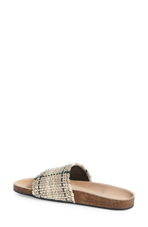 Jw Anderson Woven Check Slide Sandal In 531 Green/white