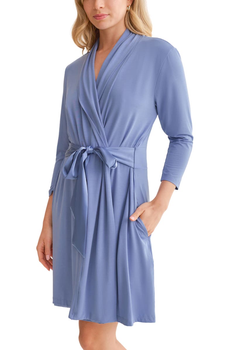 Fleur't Iconic Short Robe, Main, color, Denim