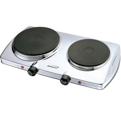Electric 1440W Double Hotplate in Chrome
