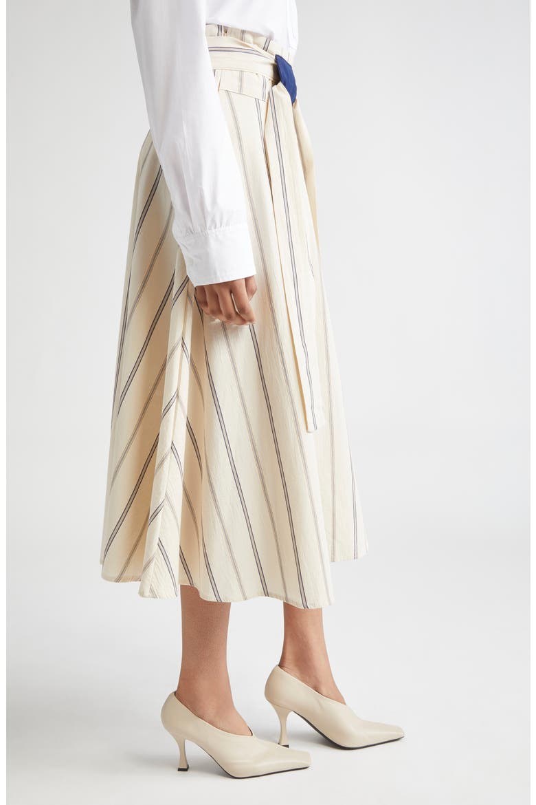 Stripe Asymmetric Wrap Skirt, Alternate, color, BEIGE STRIPE