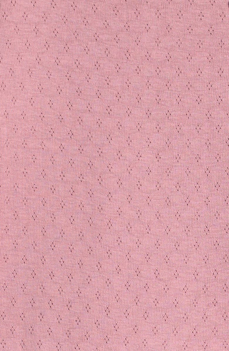 Moncler Kids' Cotton Pointelle Rib Dress, Alternate, color, Dusty Rose