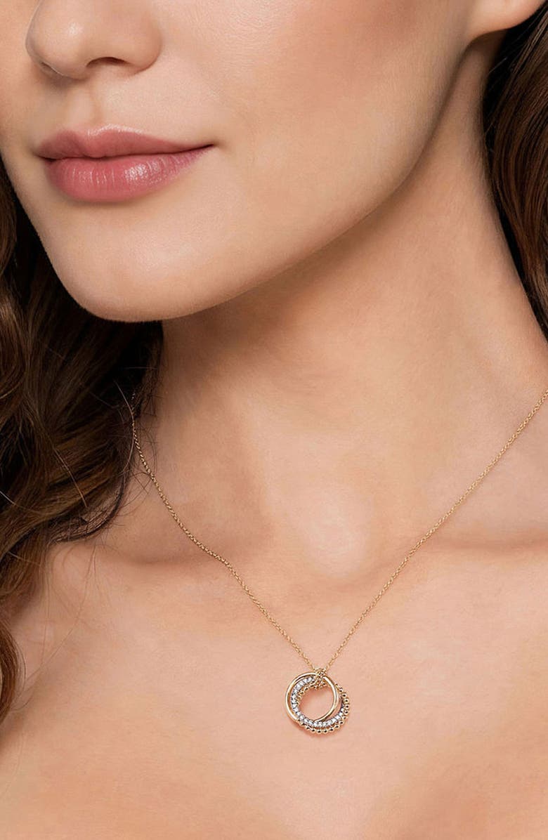 Gabriel & Co. Bujukan Diamond Linked Pendant Necklace, Alternate, color, Gold Multi