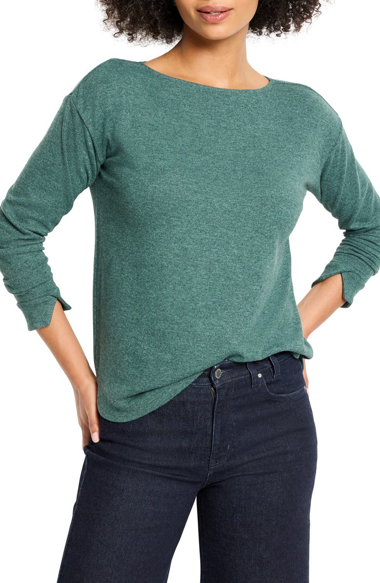 NZT by NIC+ZOE Everyday Easy Cozy Knit Top, Main, color, Dark Pine