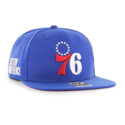 Men's '47  Royal Philadelphia 76ers Sure Shot Captain Snapback Hat