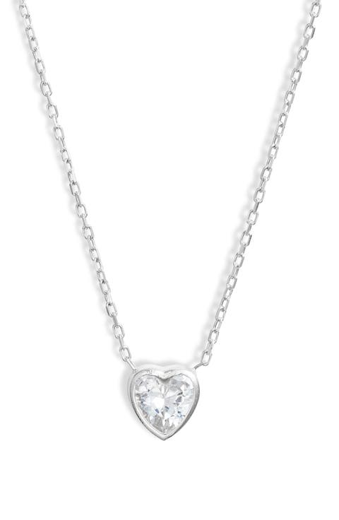 Mini Heart Bezel Pendant Necklace