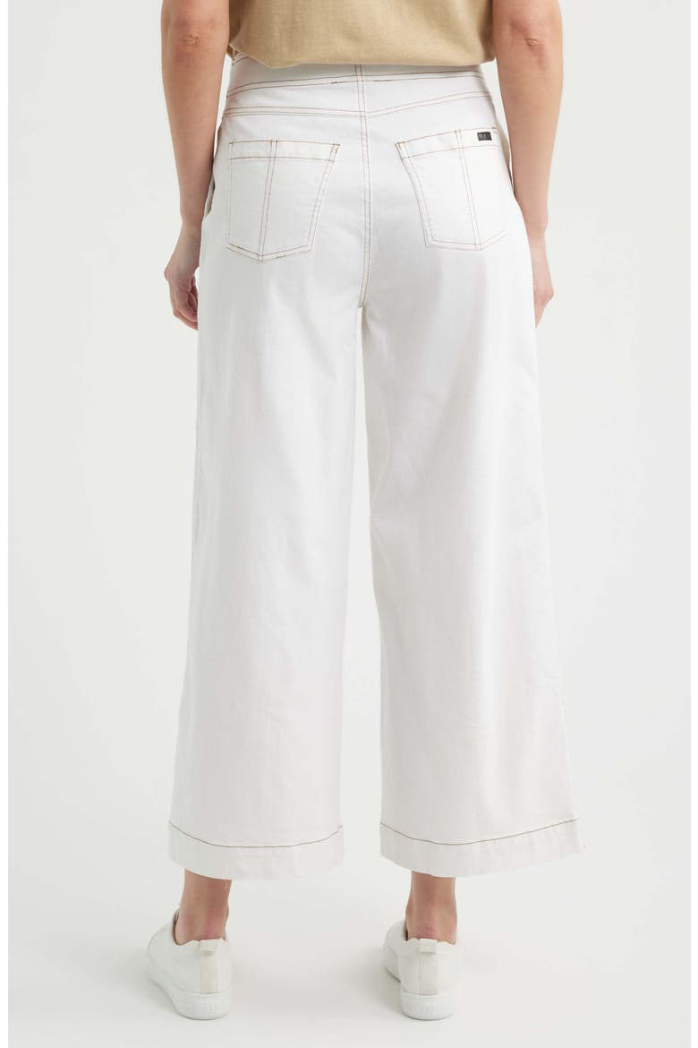 Fine Lines Crop Wide Leg Pull-On Pants, Alternate, color, WHITE