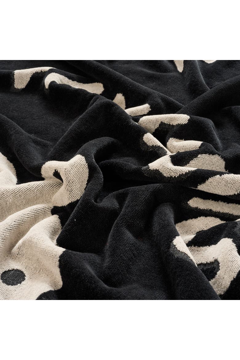 Tabea Animal Jacquard %100 Cotton Velvet Beach Resort Style, Alternate, color, Black
