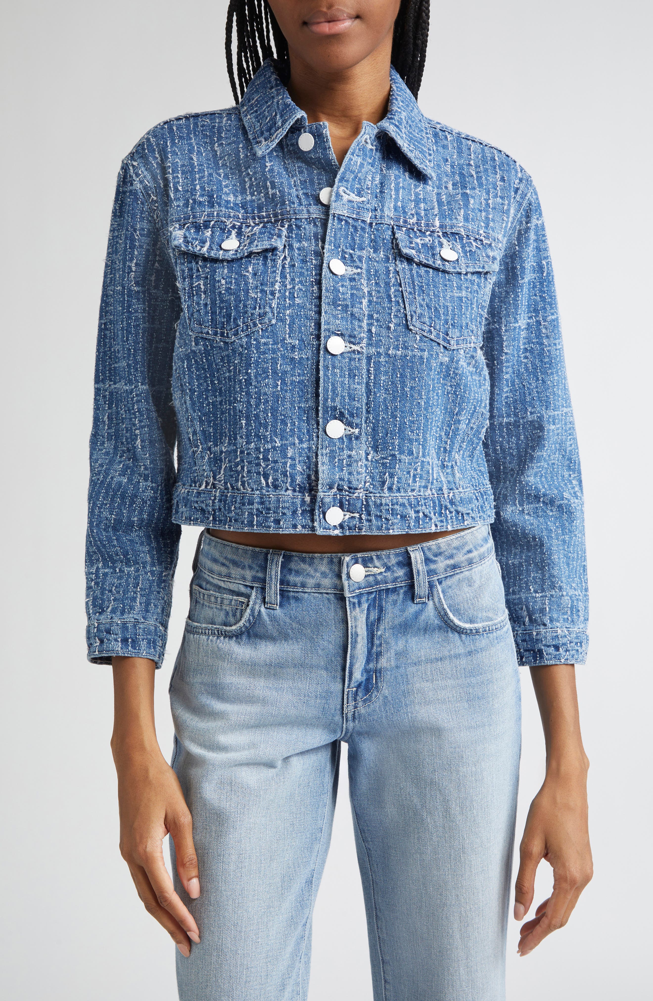 L'AGENCE Koda Crop Denim Jacket