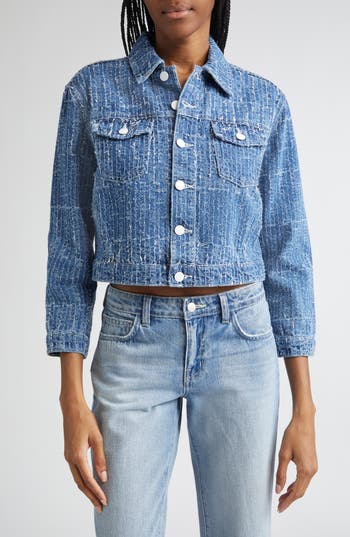 L'AGENCE Koda Crop Denim Jacket in Everson at Nordstrom Rack, Size Large