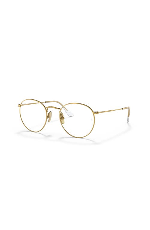Ray Ban Ray-ban 50mm Square Optical Glasses In Gold
