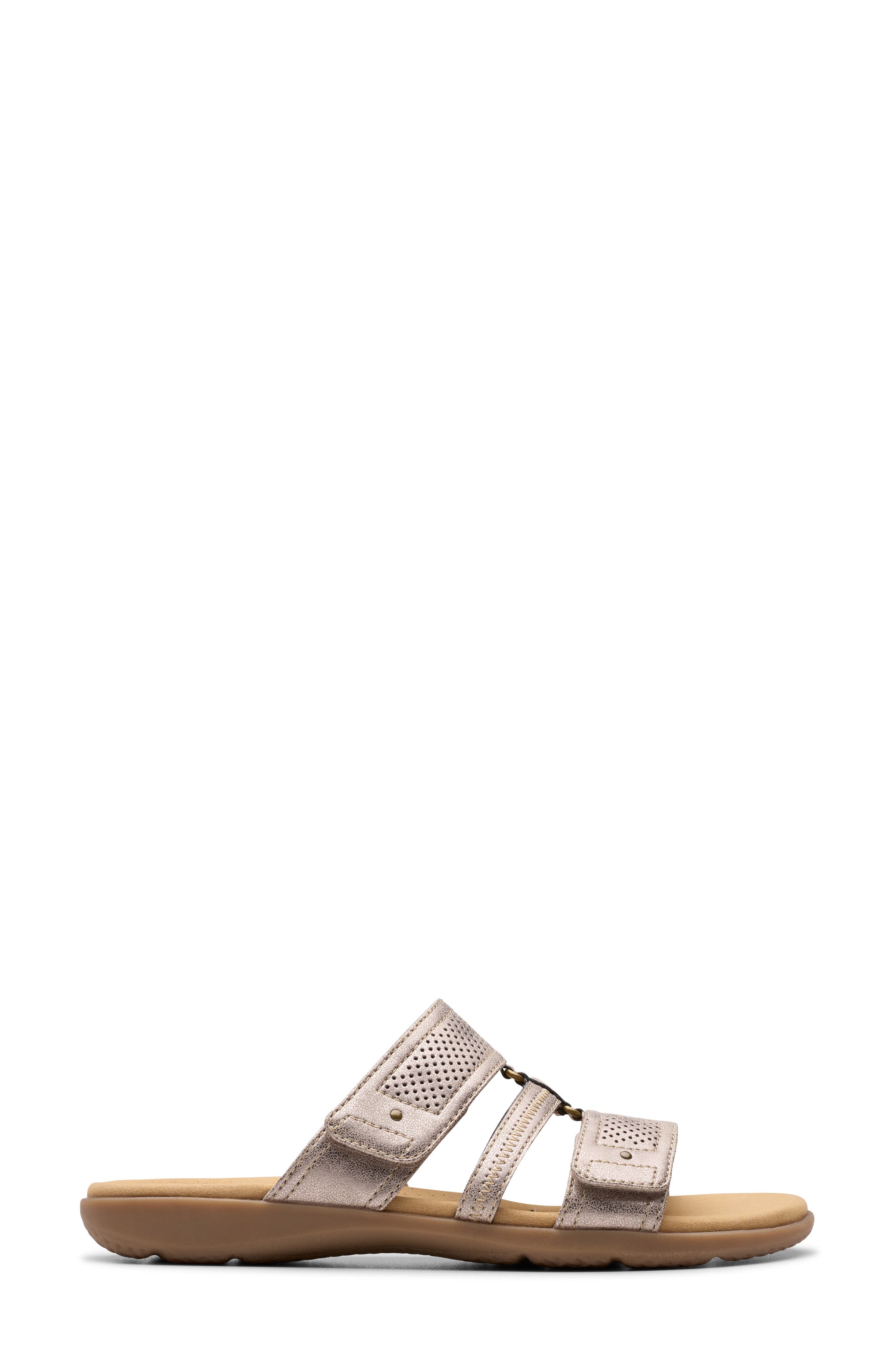 Elizabella Ave Slide Sandal, Alternate, color, TAUPE METALLIC