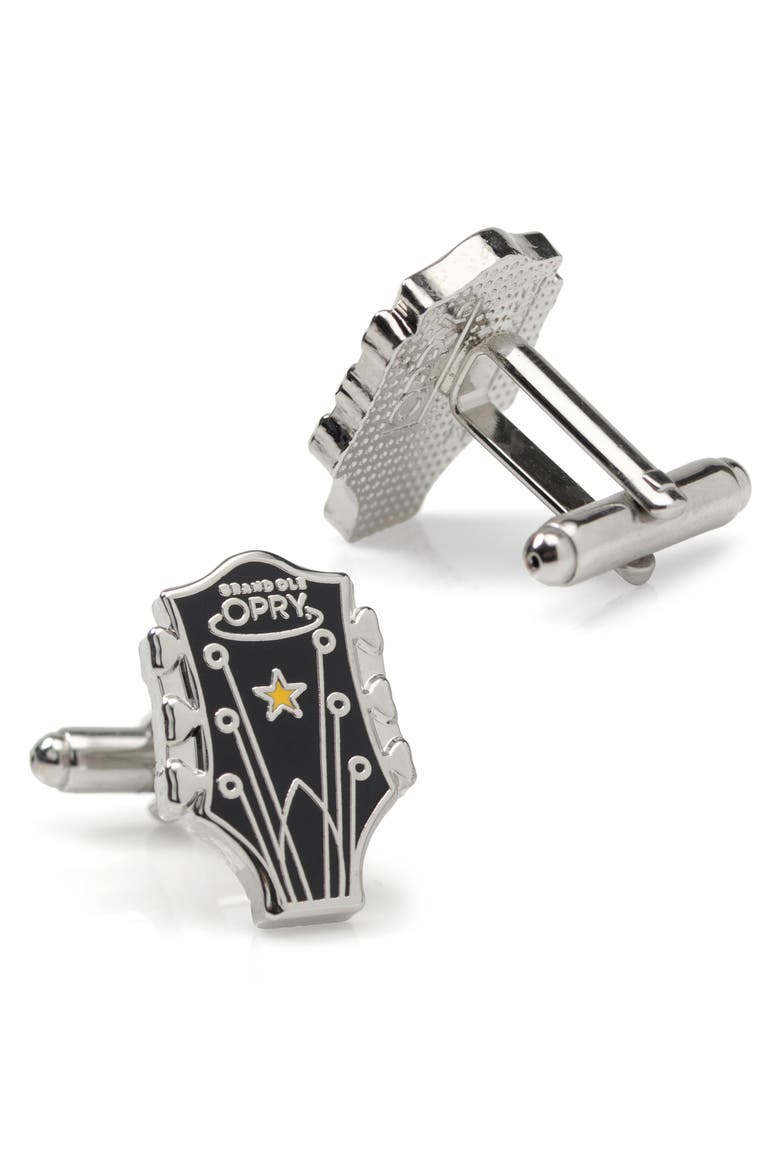 Grand Ole Opry Guitar Cuff Links, Alternate, color, BLACK