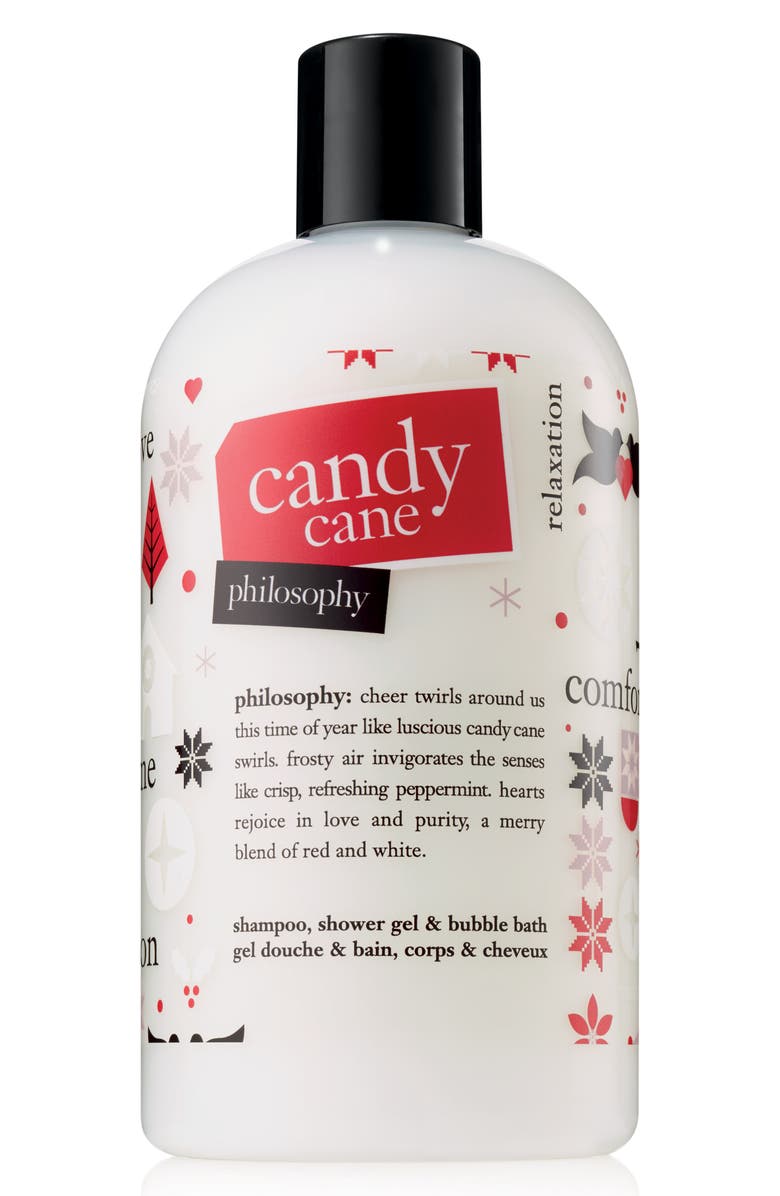 philosophy candy cane shampoo, shower gel & bubble bath, Main, color, 