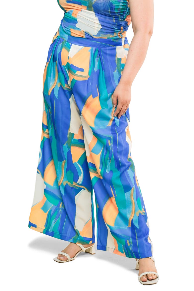 Printed Woven Pants, Main, color, BLUE ORANGE