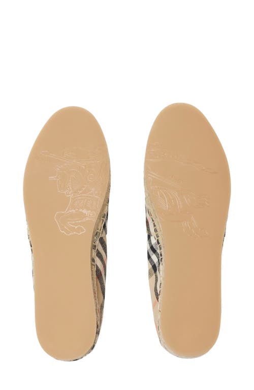 Burberry Canvas Check Pattern Espadrilles With Round Toe In Sand Ip Check