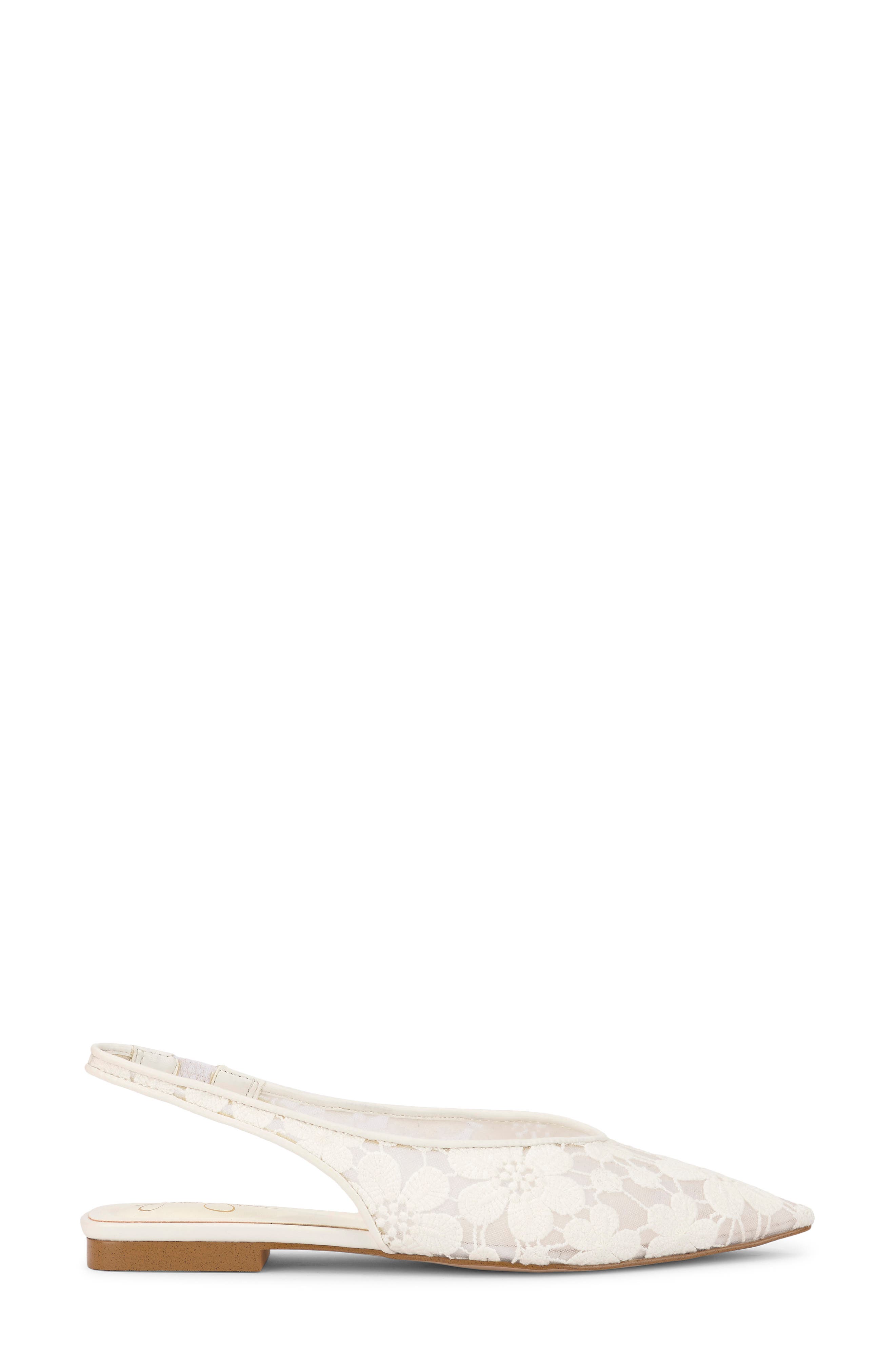 Mezzah Slingback Pointed Toe Flat, Alternate, color, WHITE 02