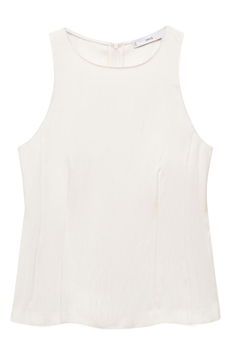 MANGO Sleeveless Peplum Top, Main, color, Off White