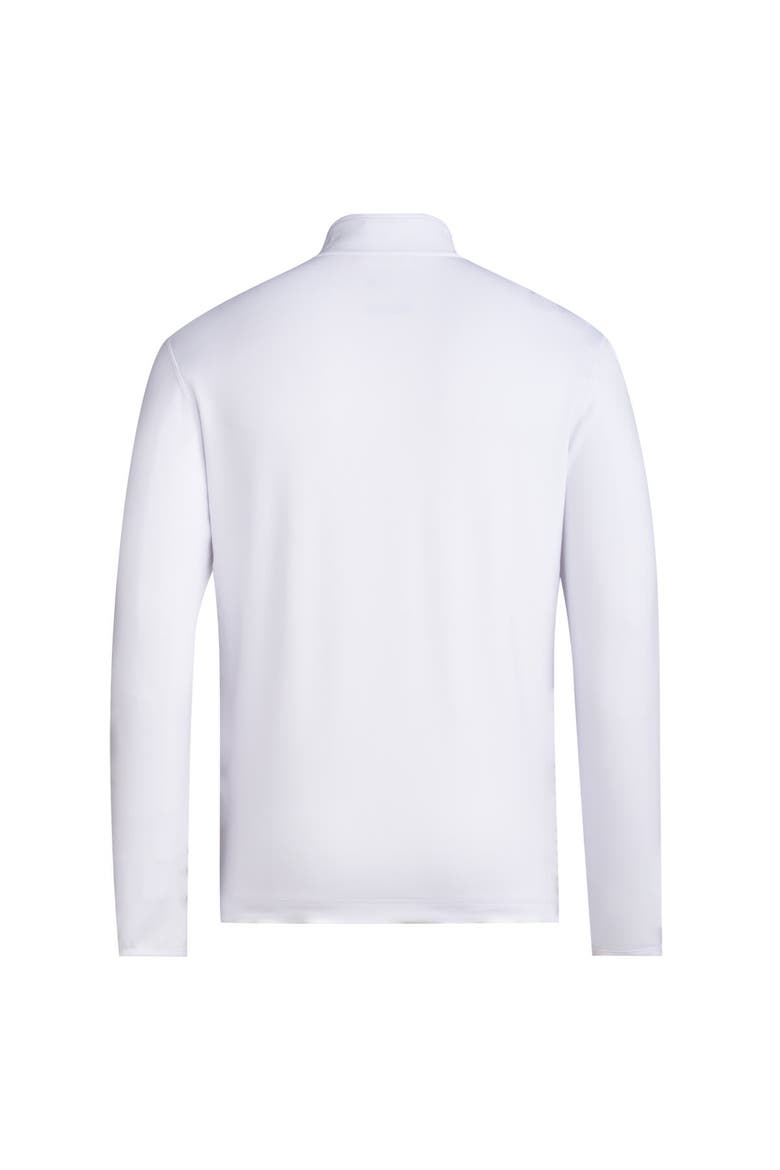 Men's adidas White Kansas Jayhawks Wear Pink Quarter-Zip Pullover, Alternate, color, White